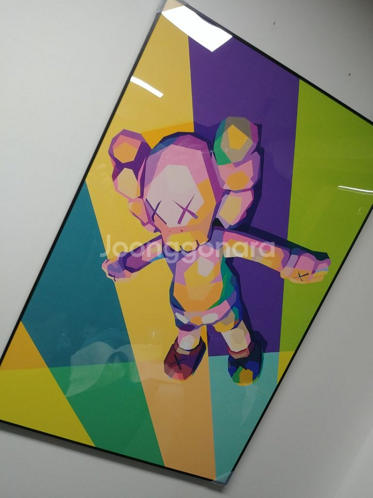 카우스 kaws 베어브릭 대형 피규어 그림 액자 소품--7