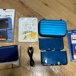 정발 new 3ds xl 뉴큰다수 블루 풀박스 및 기타