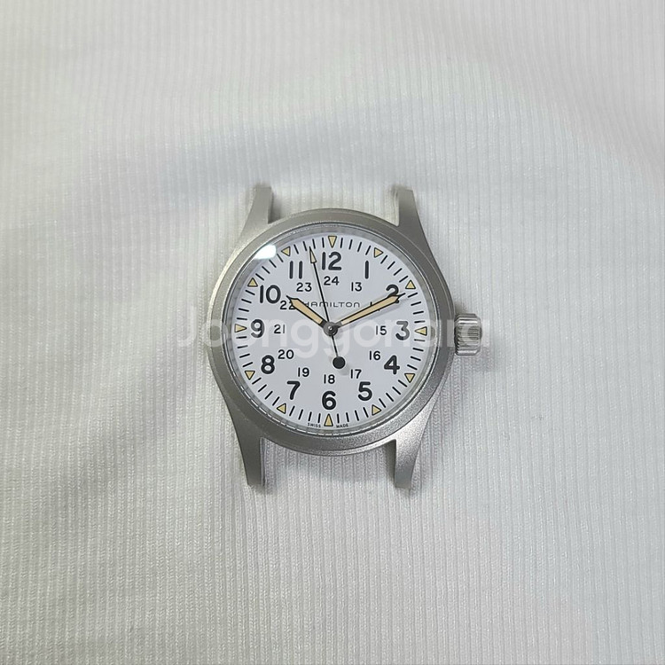 해밀턴 카키필드 메카니컬 흰판 가죽버전 38mm--1