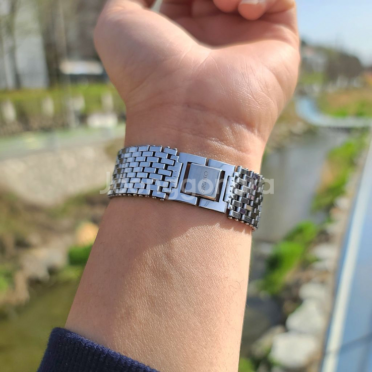 세이코 빈티지 쿼츠 사각시계 24x38mm--4