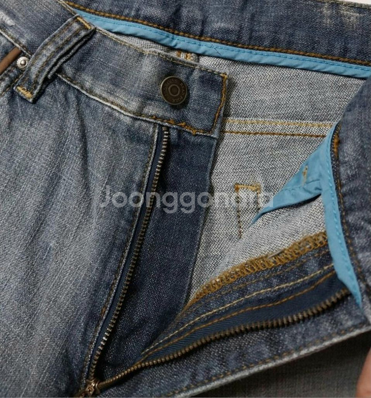 34)새상품)빈폴 가죽패치 빈티지 워싱 스판 일자청바지--5