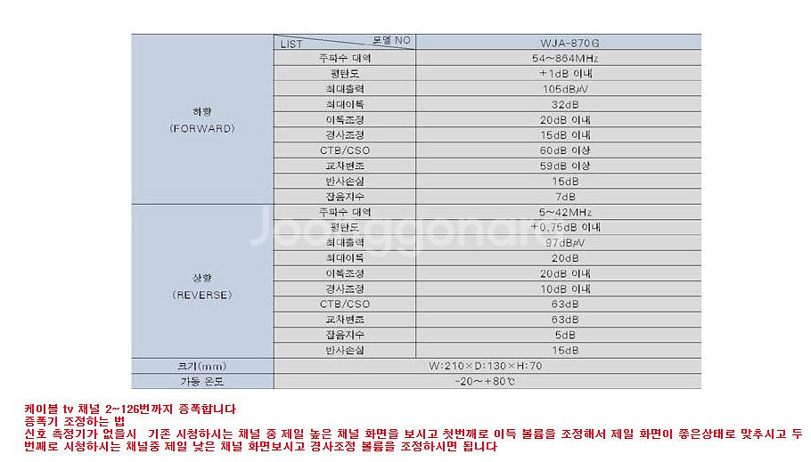 케이블 TV 증폭기 WJA-870G--3