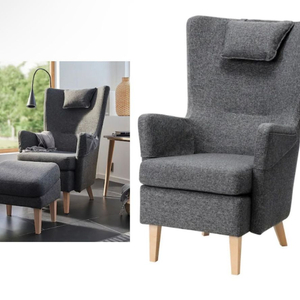 이케아 옴텡크삼 암체어+풋스툴.