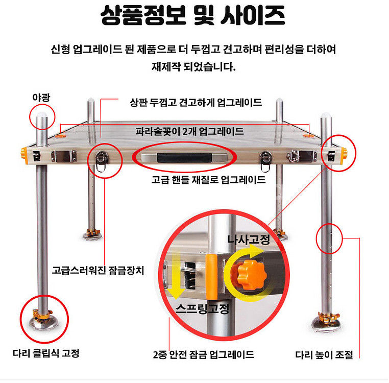 민물 낚시 좌대 신형 이동식 접이식 알루미늄 발판 받침--1