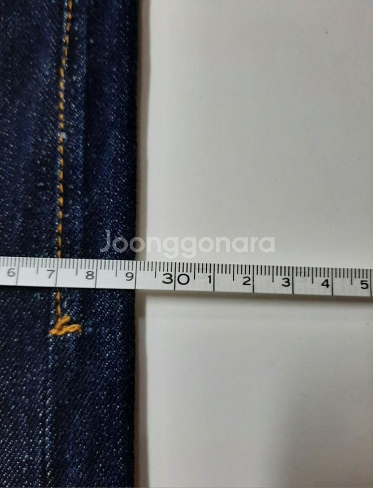 31)플랙진 셀비지 가죽패치 생지 프리미엄 데님 일자청--9