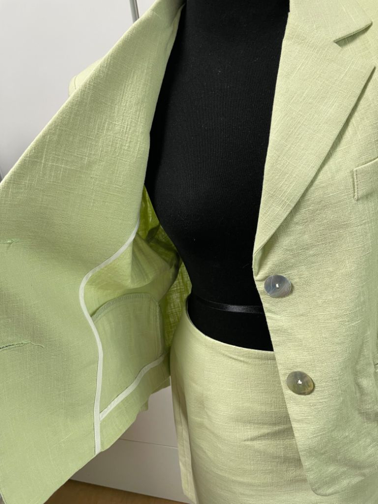 린넨 투피스 민트색 M사이즈--2