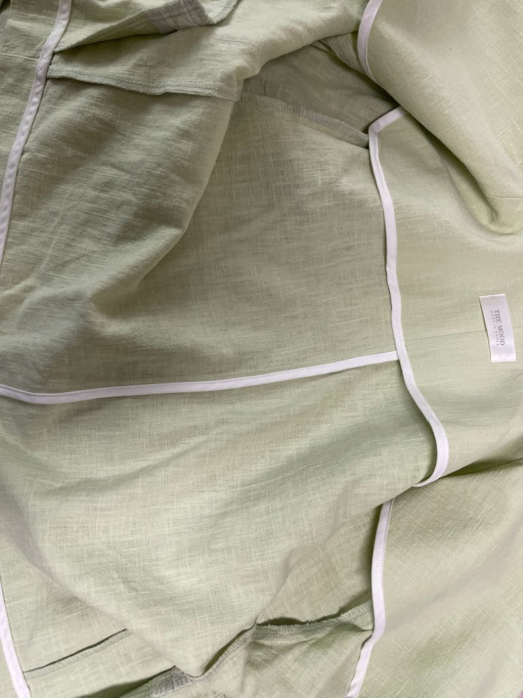 린넨 투피스 민트색 M사이즈--3
