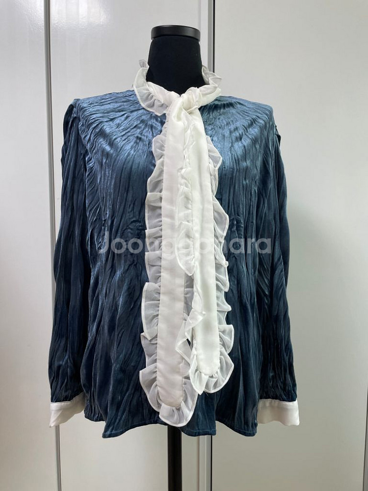 벨벳 주름 블라우스 55-66--1