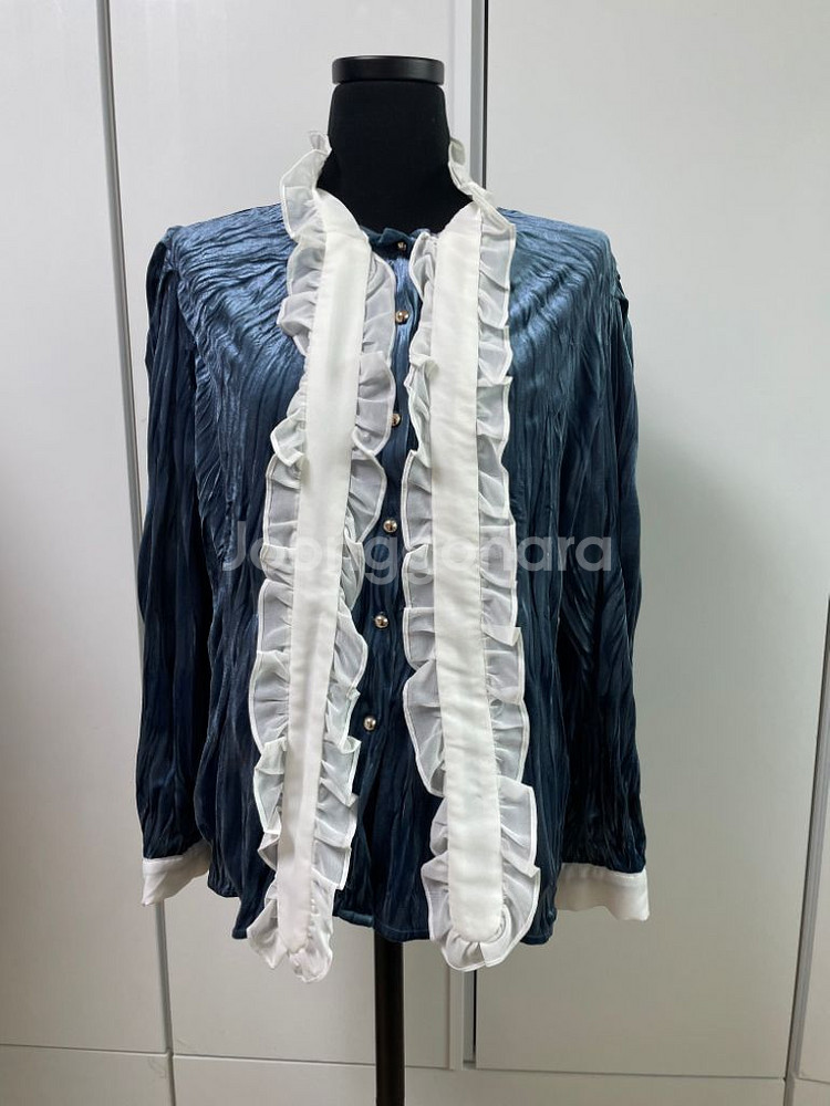 벨벳 주름 블라우스 55-66--2