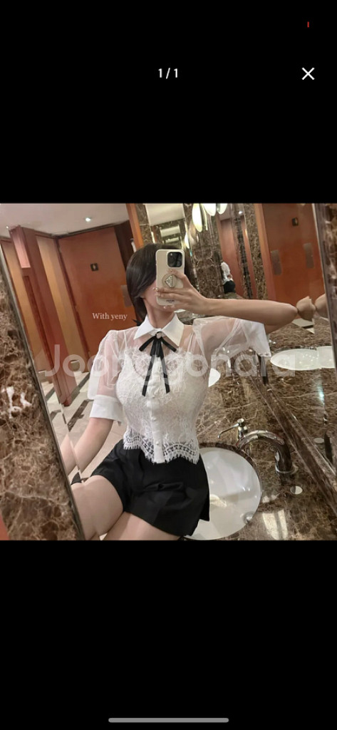 시스루 브로치 블라우스--0