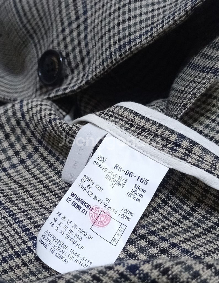 질스튜어트 ) 이태리 체크 테일러드 린넨 코트 자켓 S--8