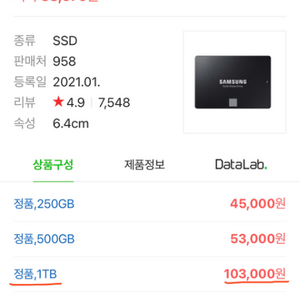 [미개봉] 삼성 SSD EVO 870 1TB