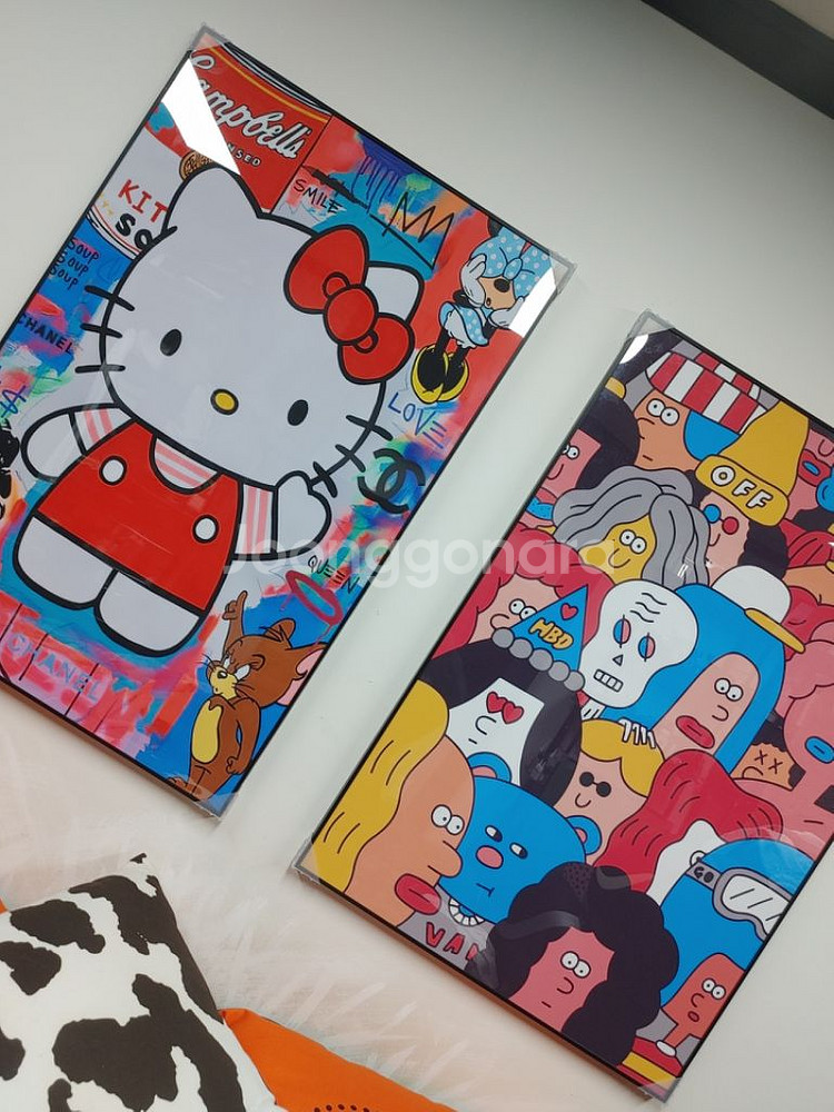 헬로키티 오프화이트 대형 팝아트 그림 액자 인테리어--1