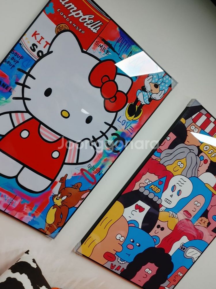 헬로키티 오프화이트 대형 팝아트 그림 액자 인테리어--6
