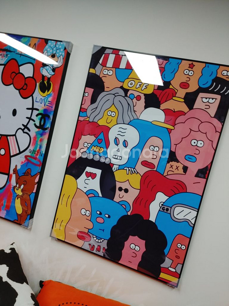 헬로키티 오프화이트 대형 팝아트 그림 액자 인테리어--5