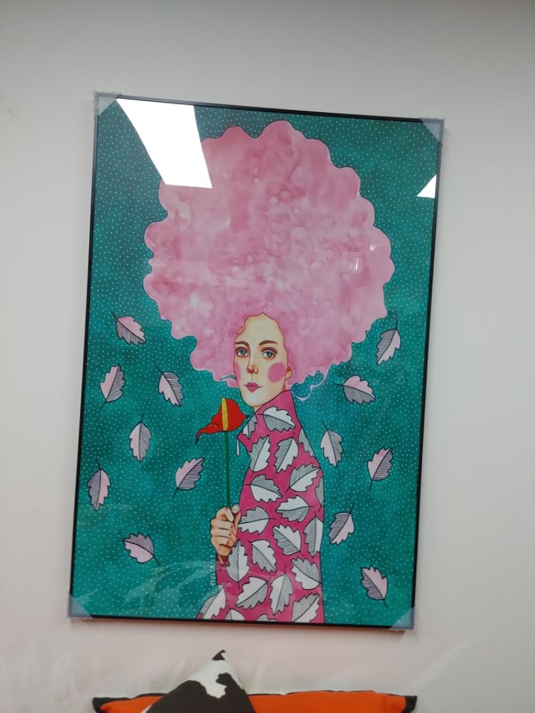 에르메스 풍 강렬한 감성 여인 대형 그림 액자 명품