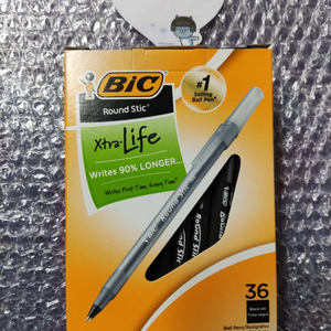 빅 Bic 볼펜 라운드스틱 엑스트라 라이프 36자루