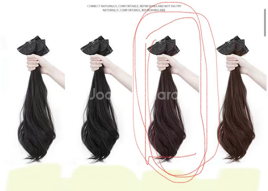 똑딱이 붙임머리 부분 헤어 피스 가발--1