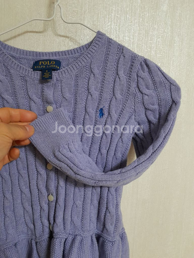 여아동 랄프로렌 꽈베기 면가디건(새상품급.6)--3