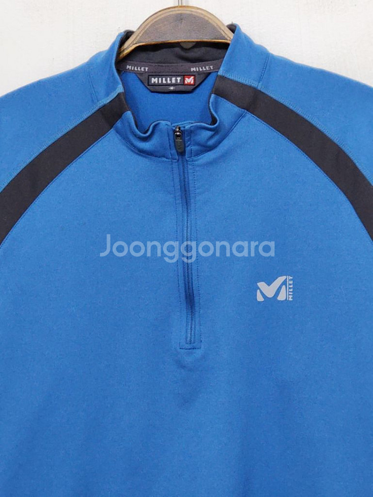 (M) 밀레 반집업 티셔츠 스판 등산복 기능성티--1