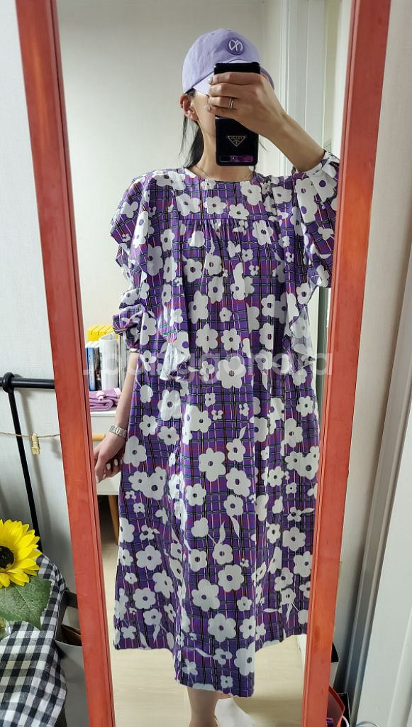 NENDLS멘들스 면혼방 셔링롱원피스free/쎄컨웨어--1