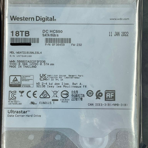 울트라스타 WD 550 18TB