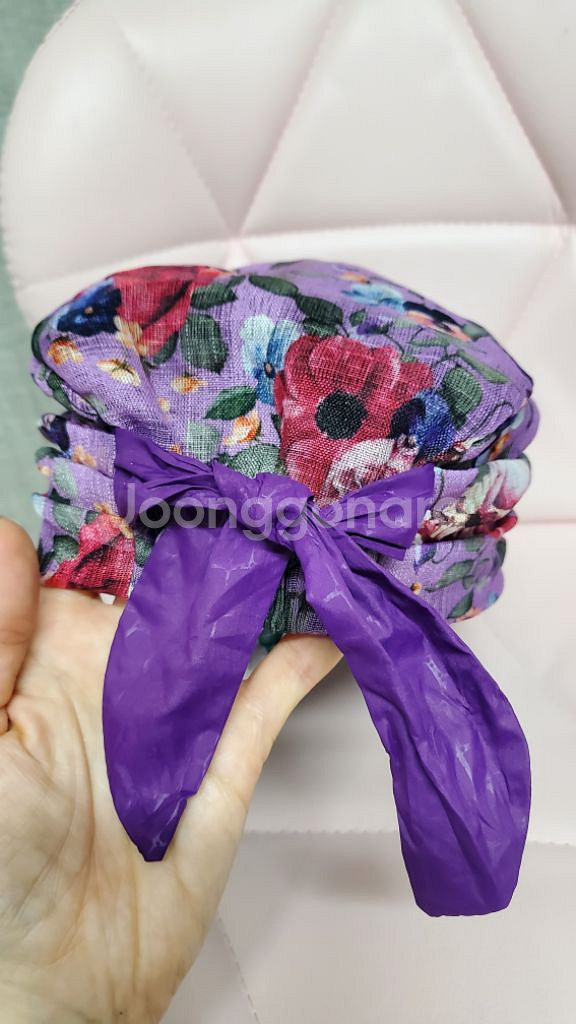 꽃나염 퍼플 여름모자(내수 국산제품)--4