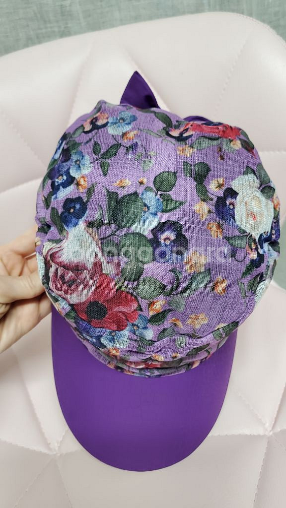 꽃나염 퍼플 여름모자(내수 국산제품)--3