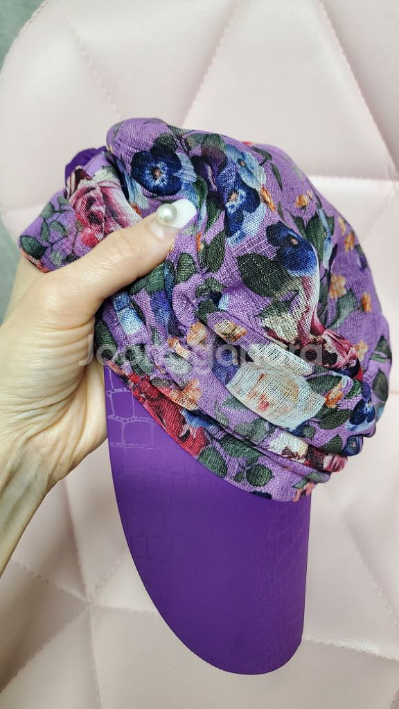 꽃나염 퍼플 여름모자(내수 국산제품)--8