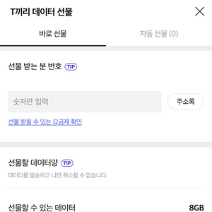 skt데이터 1기가