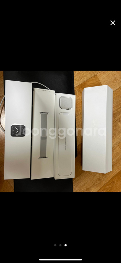 애플워치5 스테인리스 실버 셀룰러+GPS 44mm--2