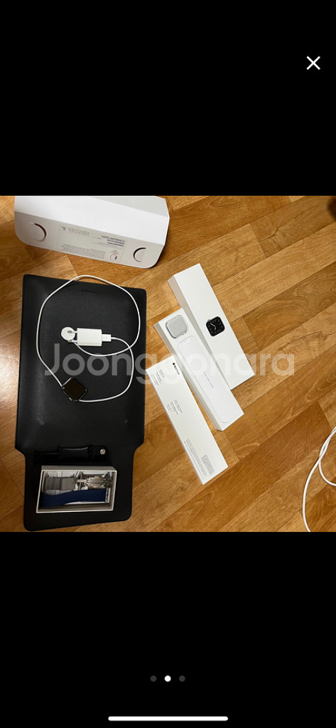 애플워치5 스테인리스 실버 셀룰러+GPS 44mm--1