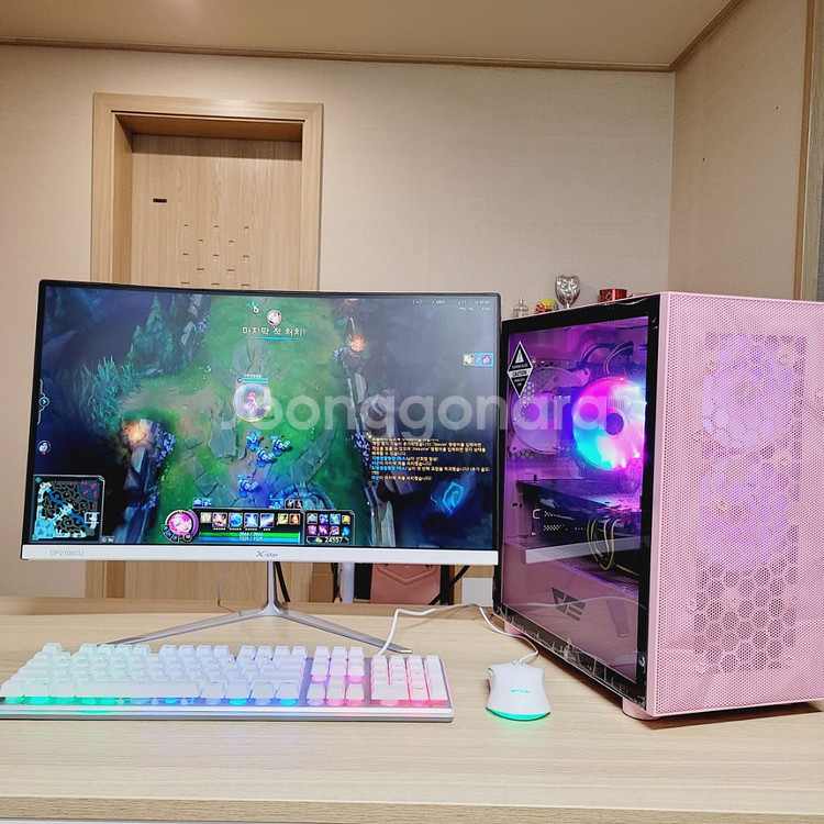 게이밍 컴퓨터 풀세트, 144hz 27인치 모니터예요--2