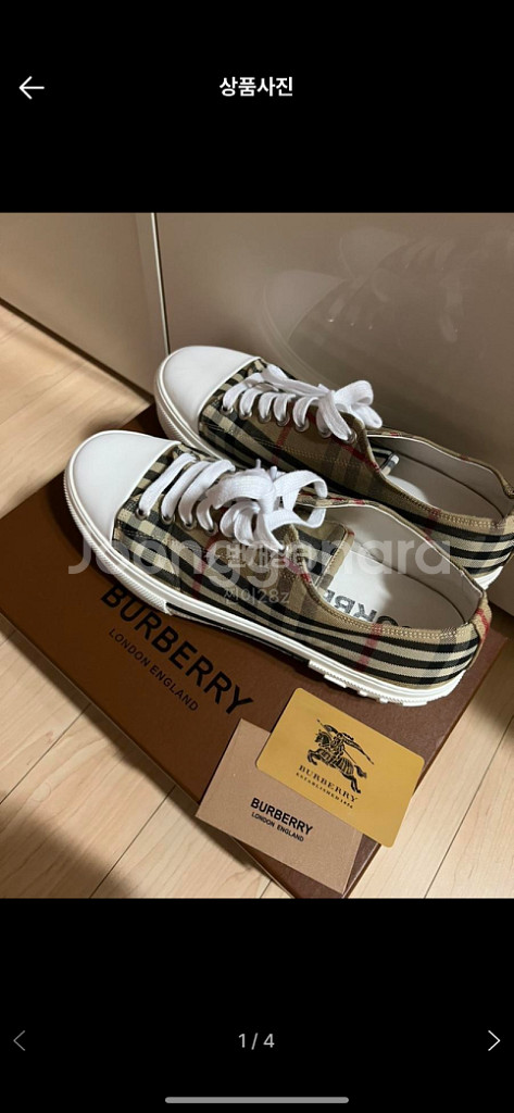 버버리 로우탑 스니커즈 260 s급--0