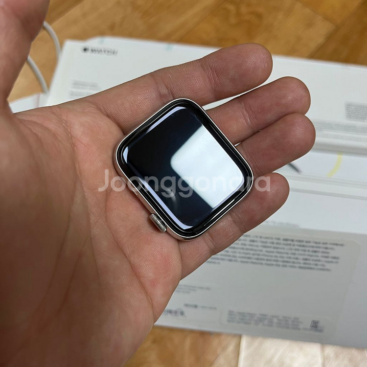 애플워치5 스테인리스 실버 셀룰러+GPS 44mm--4