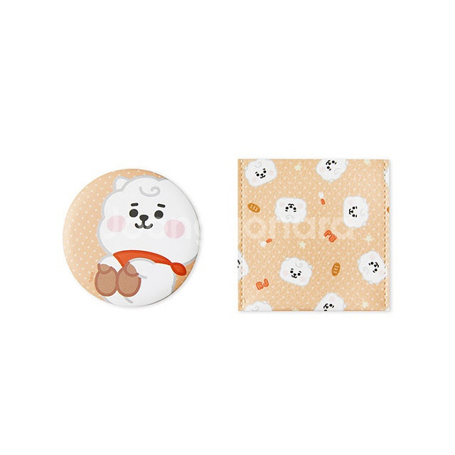라인프렌즈 BT21 RJ BABY 거울 파우치 세트--2
