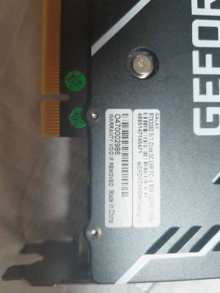 galax RTX 3060ti 팝니다 상태 좋습니다--3
