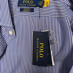폴로 커스텀핏 블루 스트라이프 셔츠 새상품