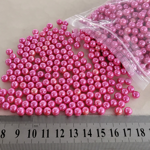 구멍진주 6미리 핑크색상 1200개 일괄