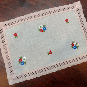 (프랑스) 빈티지 꽃자수 인테리어 매트