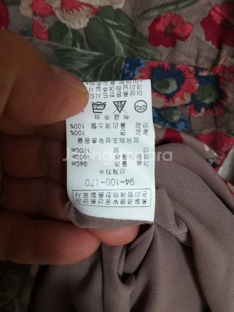 여성 앤더스 봄.가을 여름 플라워 면원피스(100)--5