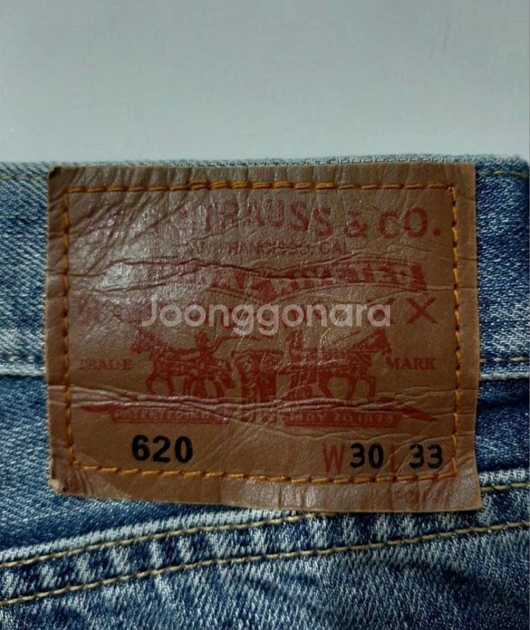 30)리바이스 620 워싱 데님 생지 일자청바지--3