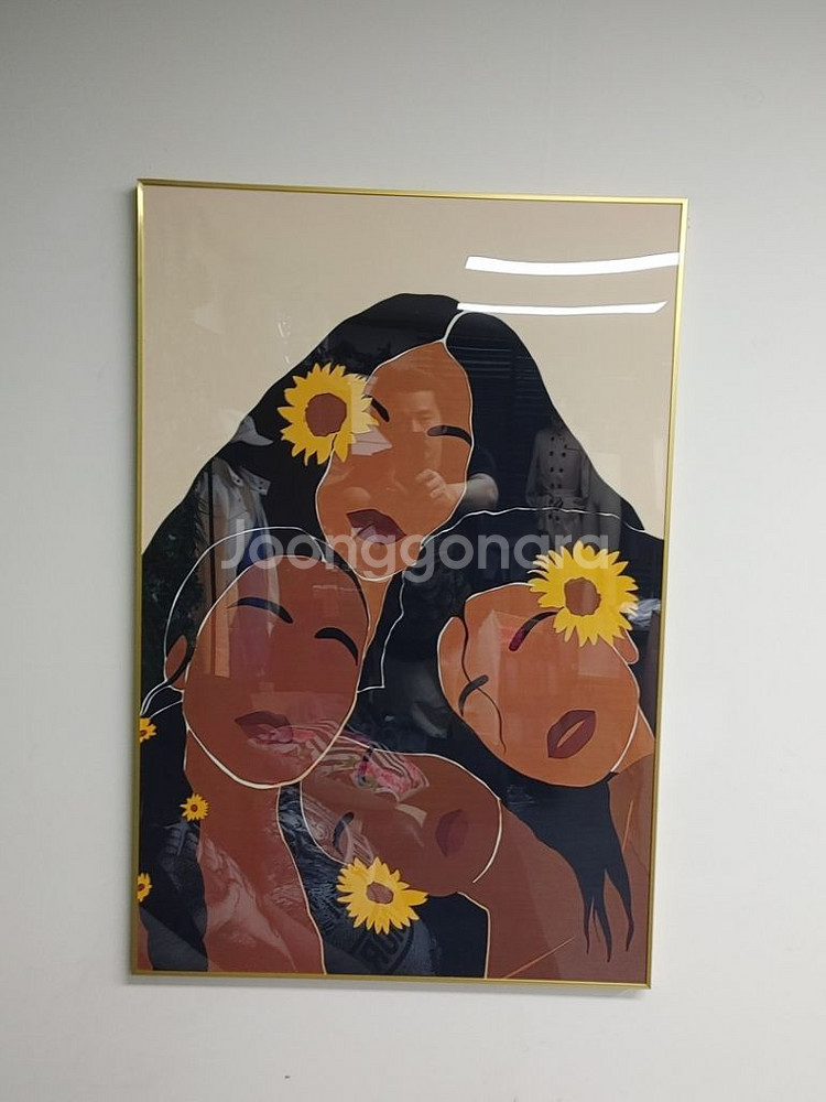 해바라기그림액자 스칸디아비아액자 여인추상화 초대형액자--1