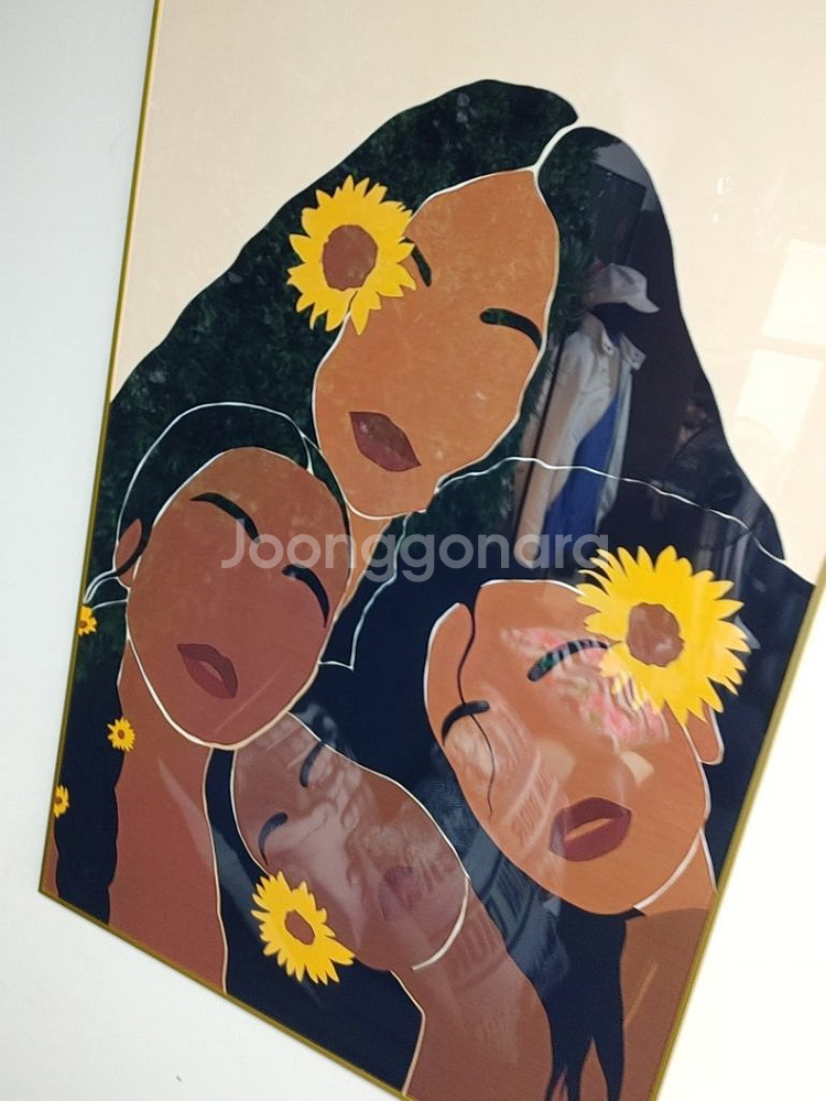 해바라기그림액자 스칸디아비아액자 여인추상화 초대형액자--3