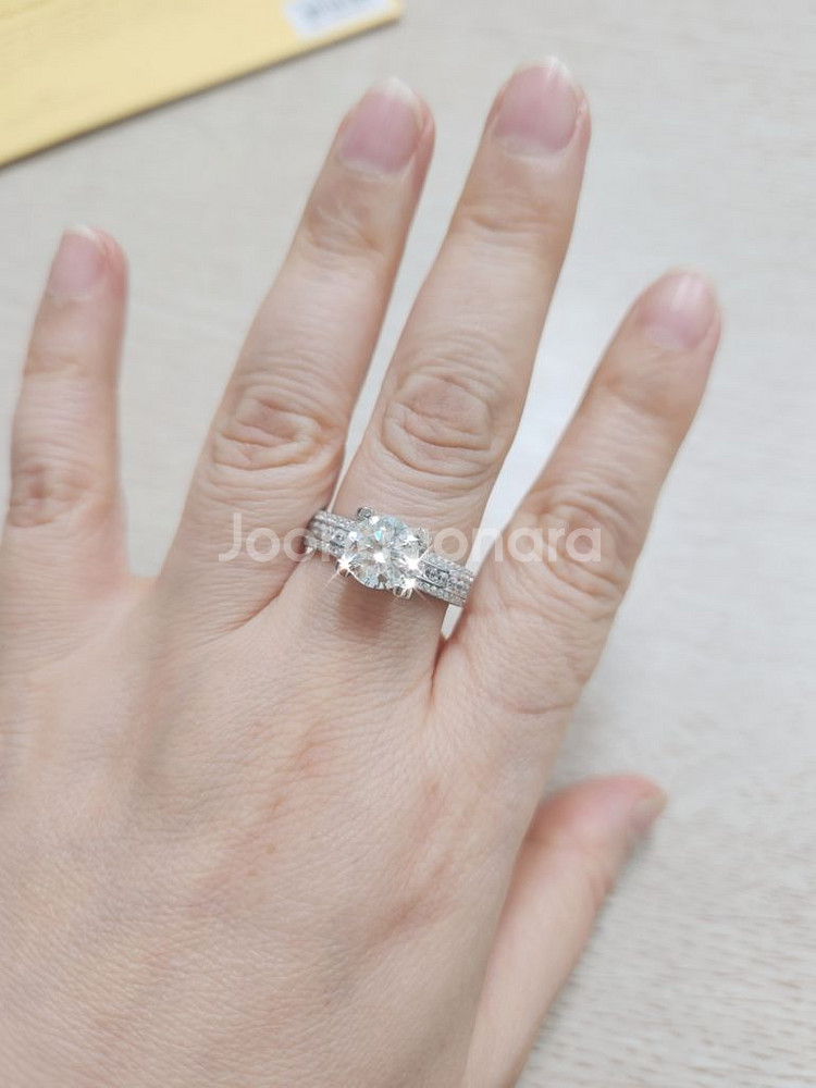 새상품)s925 모이사나이트 2ct 반지--4