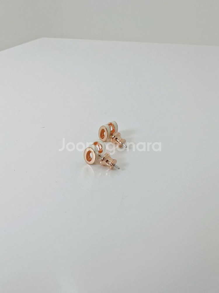 에르메스 팝아슈 이어링 귀걸이 화이트/로즈골드--6