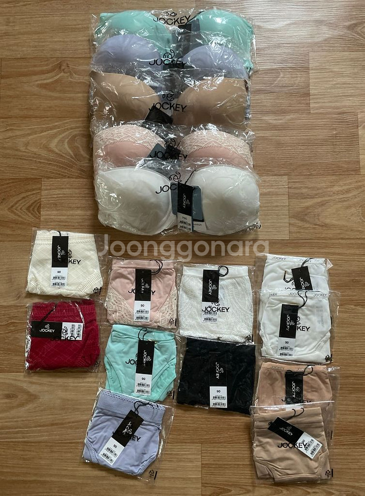 새상품 쟈키 노와이어 속옷세트 75c 90사이즈--3