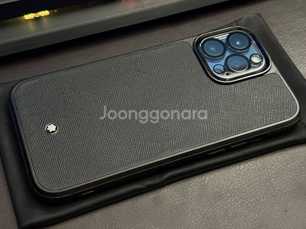 아이폰13 프로맥스 256, 몽블랑/애플 가죽케이스--1