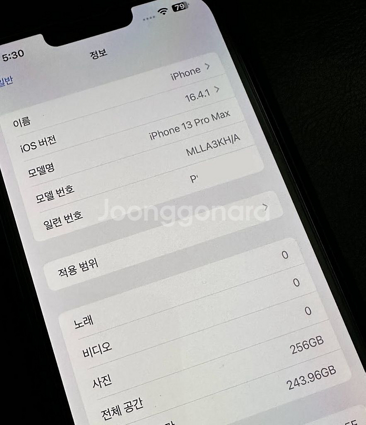 아이폰13 프로맥스 256, 몽블랑/애플 가죽케이스--2