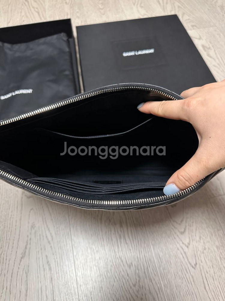 생로랑 클러치 은장 라지--6
